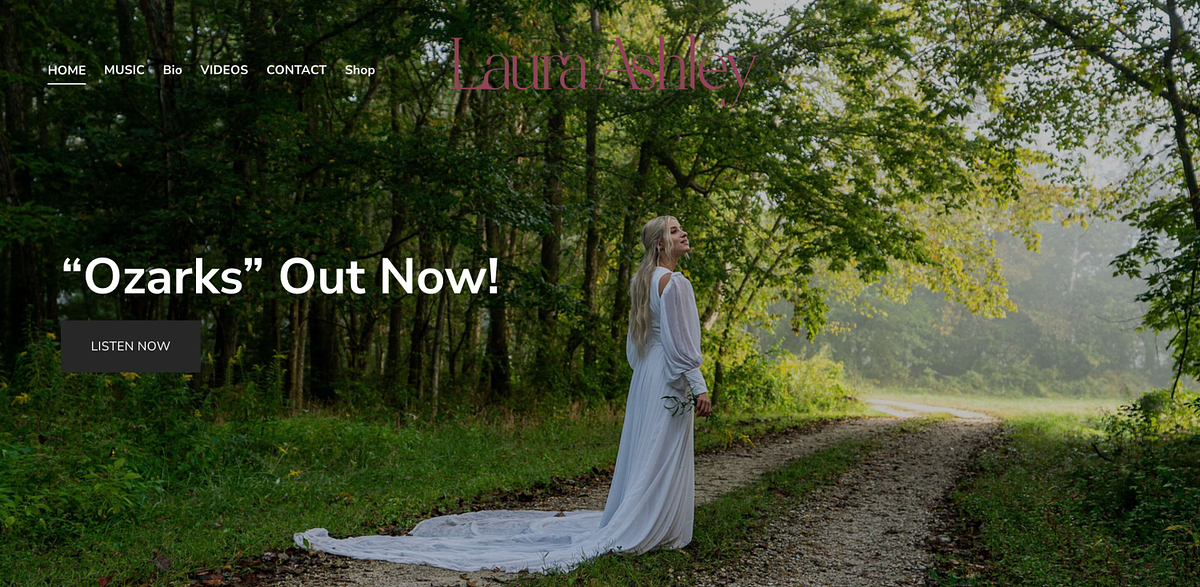 Image of Laura Ashley's musician website