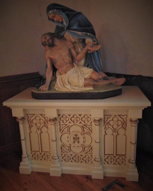 progress on catholic votive shrine