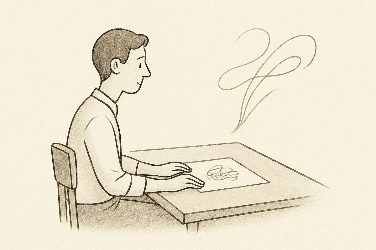 Illustration of Martin Potter working with GenAI