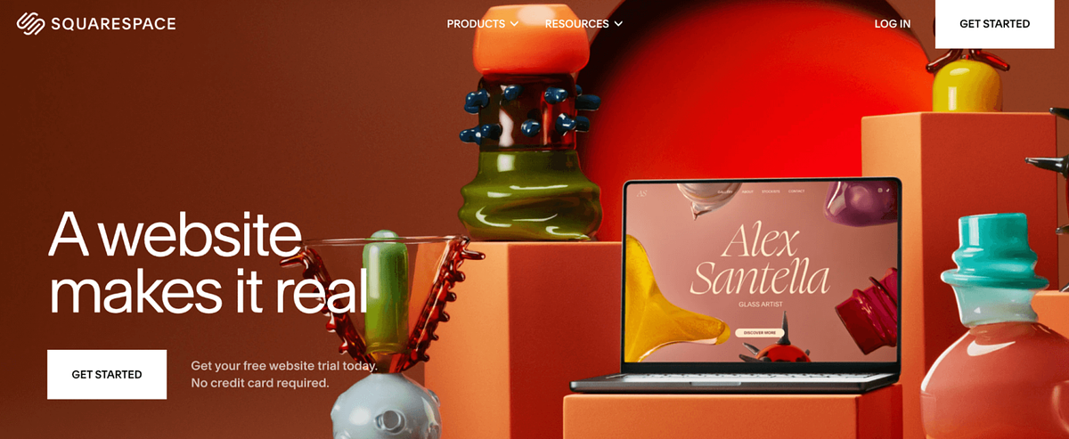 Página de inicio de Squarespace