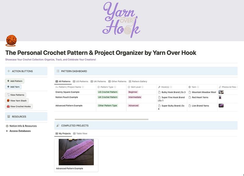 The Personal Crochet Pattern & Project Organizer!